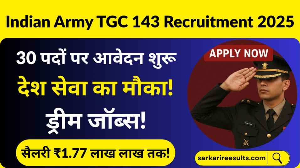 Indian Army TGC 143 Recruitment 2025