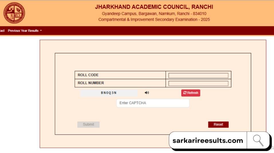 JAC 10th Compartmental Result 2025