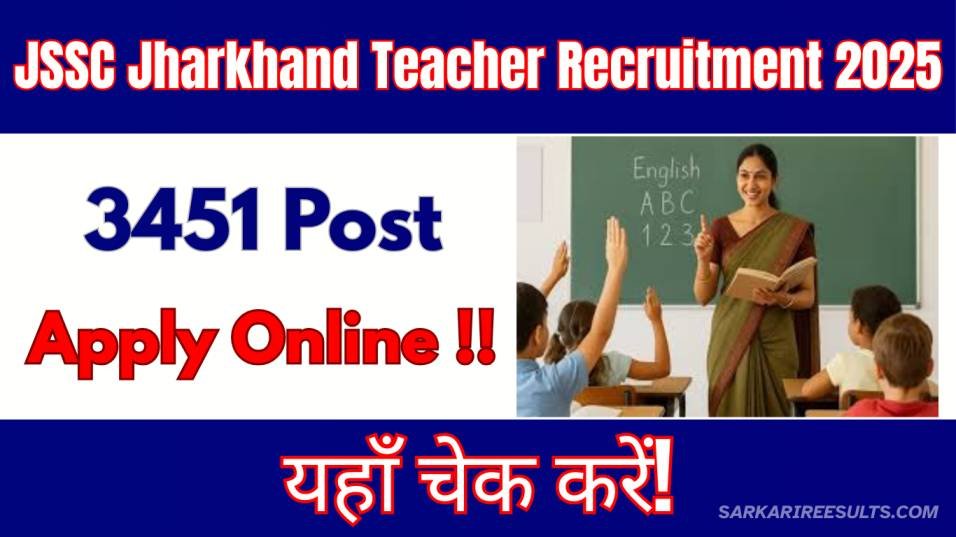 JSSC Jharkhand Teacher Recruitment 2025