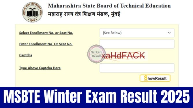 MSBTE Winter Result 2025
