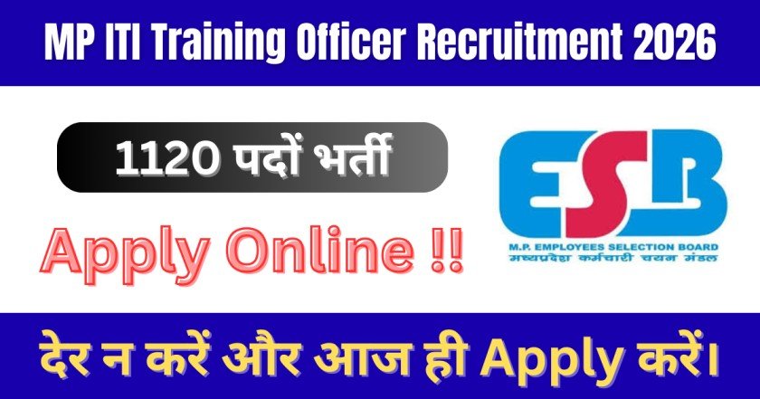 MP ITI Training Officer Recruitment 2026