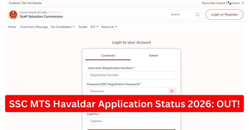 SSC MTS Havaldar Application Status 2026