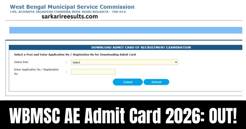 WBMSC AE Admit Card 2026