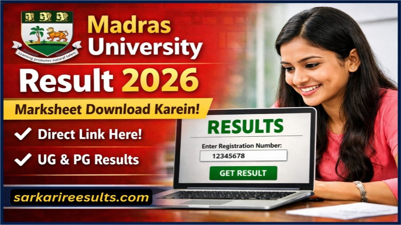 Madras University Result 2026