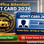 RBI Office Attendant Admit Card 2026: घोषित, ऐसे डाउनलोड करें Hall Ticket
