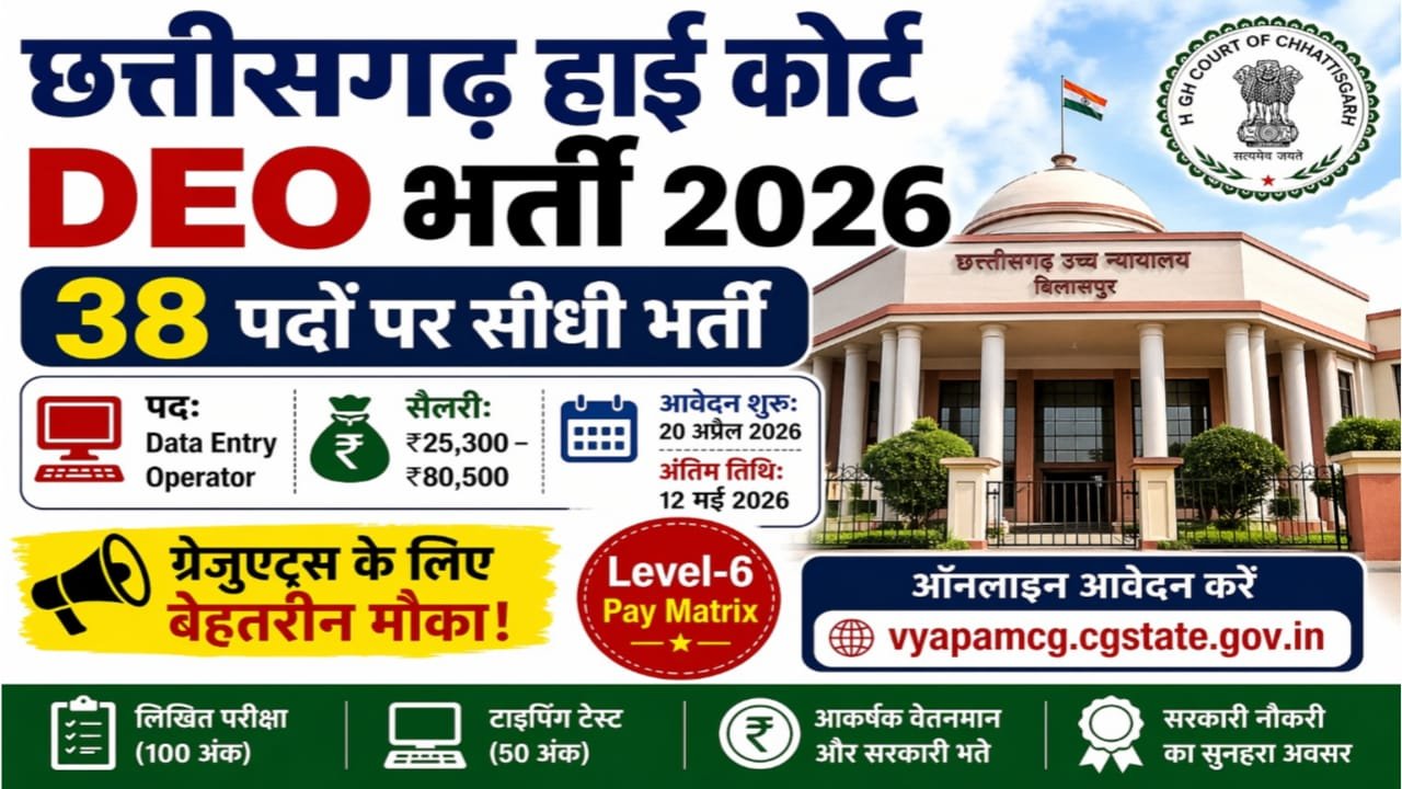 Chhattisgarh High Court DEO Recruitment 2026