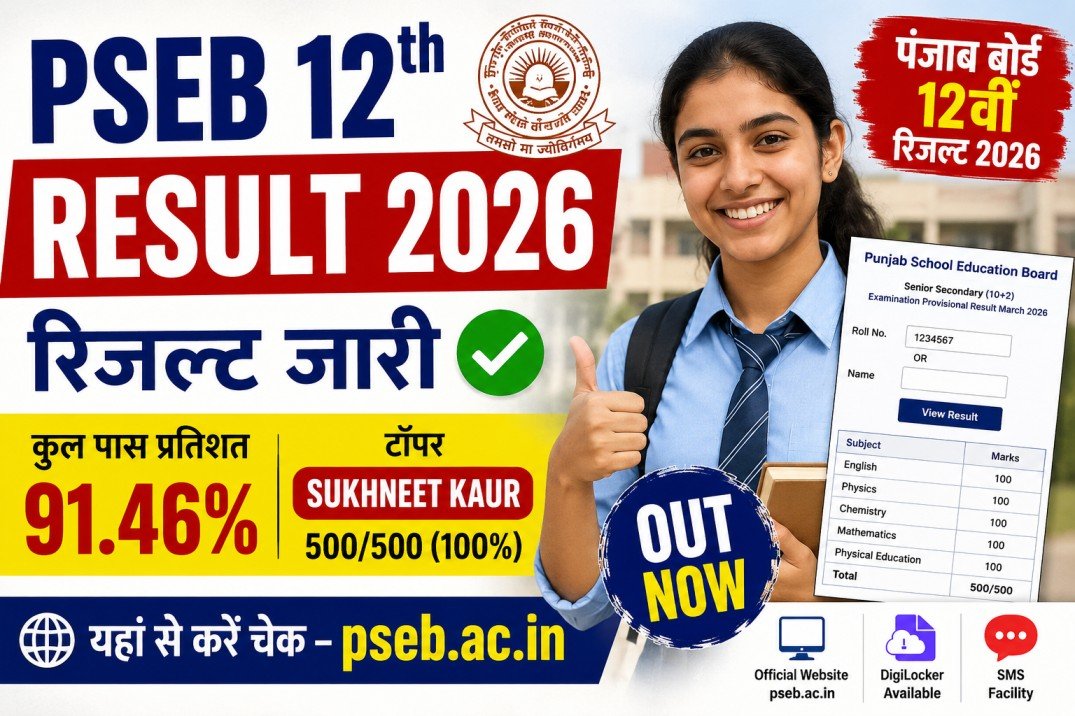 Punjab Board PSEB 12th Result 2026 Check Online