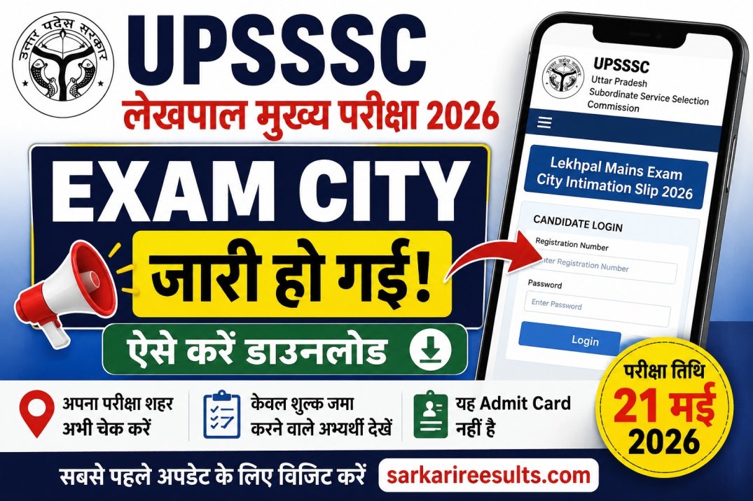 UPSSSC Lekhpal Exam Date 2026