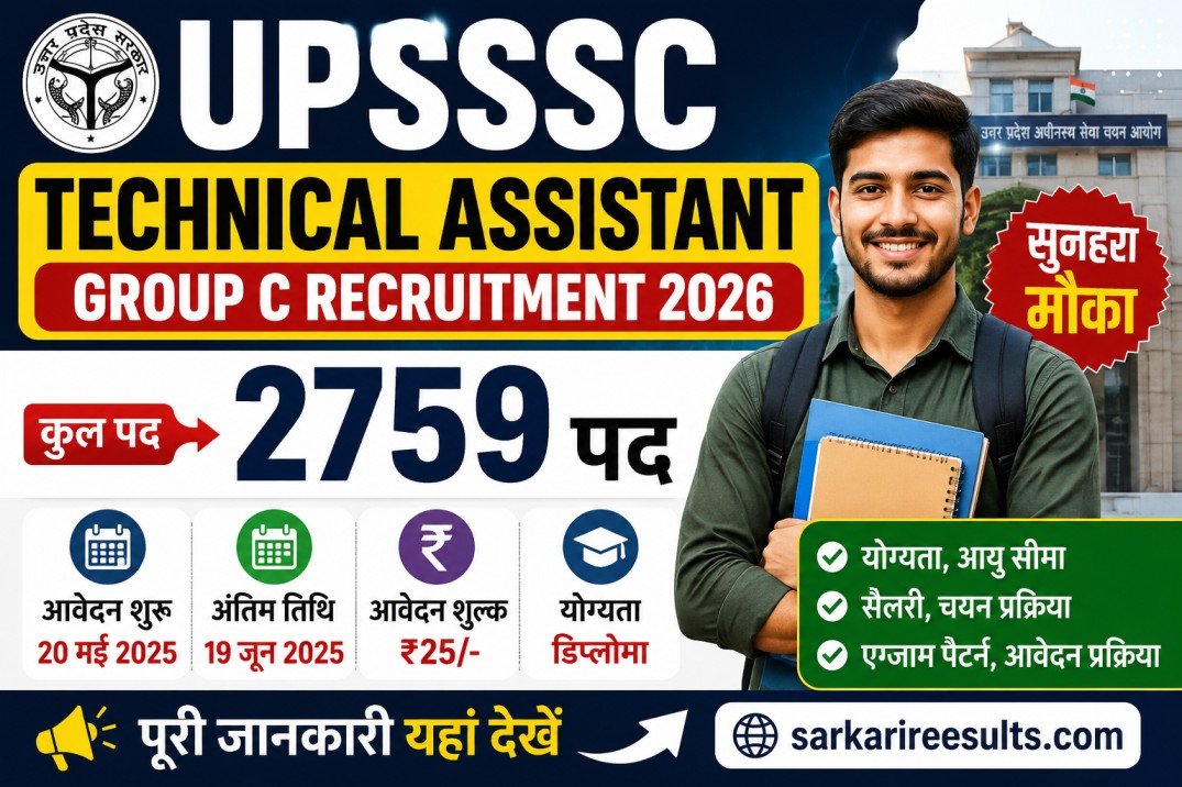 UPSSSC Technical Assistant Group C Eligibility