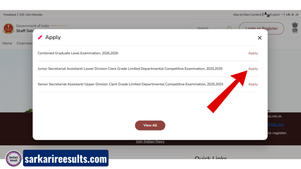 Ssc jsa ldc recruitment 2026 official website