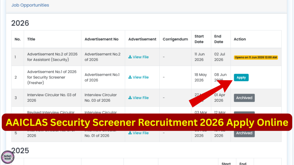 Www aaiclas aero recruitment 2026 apply online