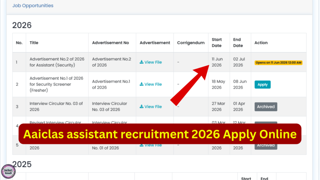 Www aaiclas aero recruitment 2026 apply online