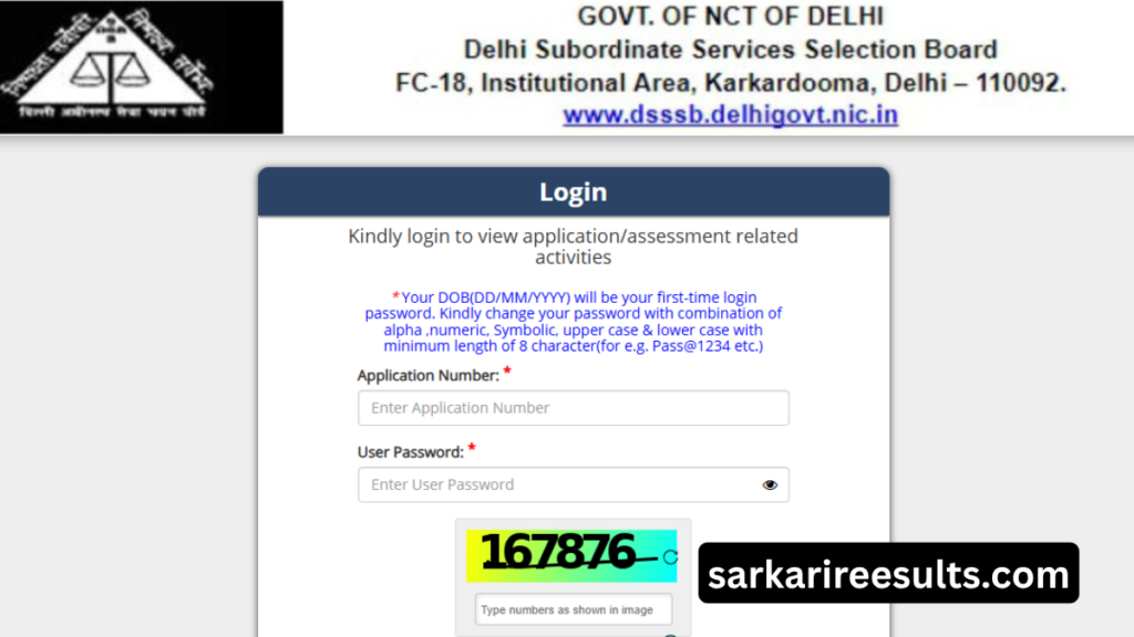 DSSSB Admit Card download direct link