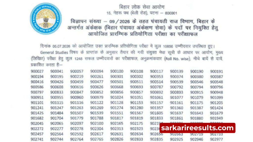 BPSC Auditor Sarkari Result