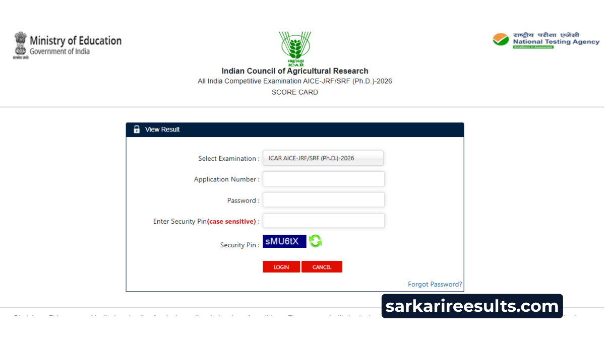 ICAR AICE JRF_SRF PhD 2026