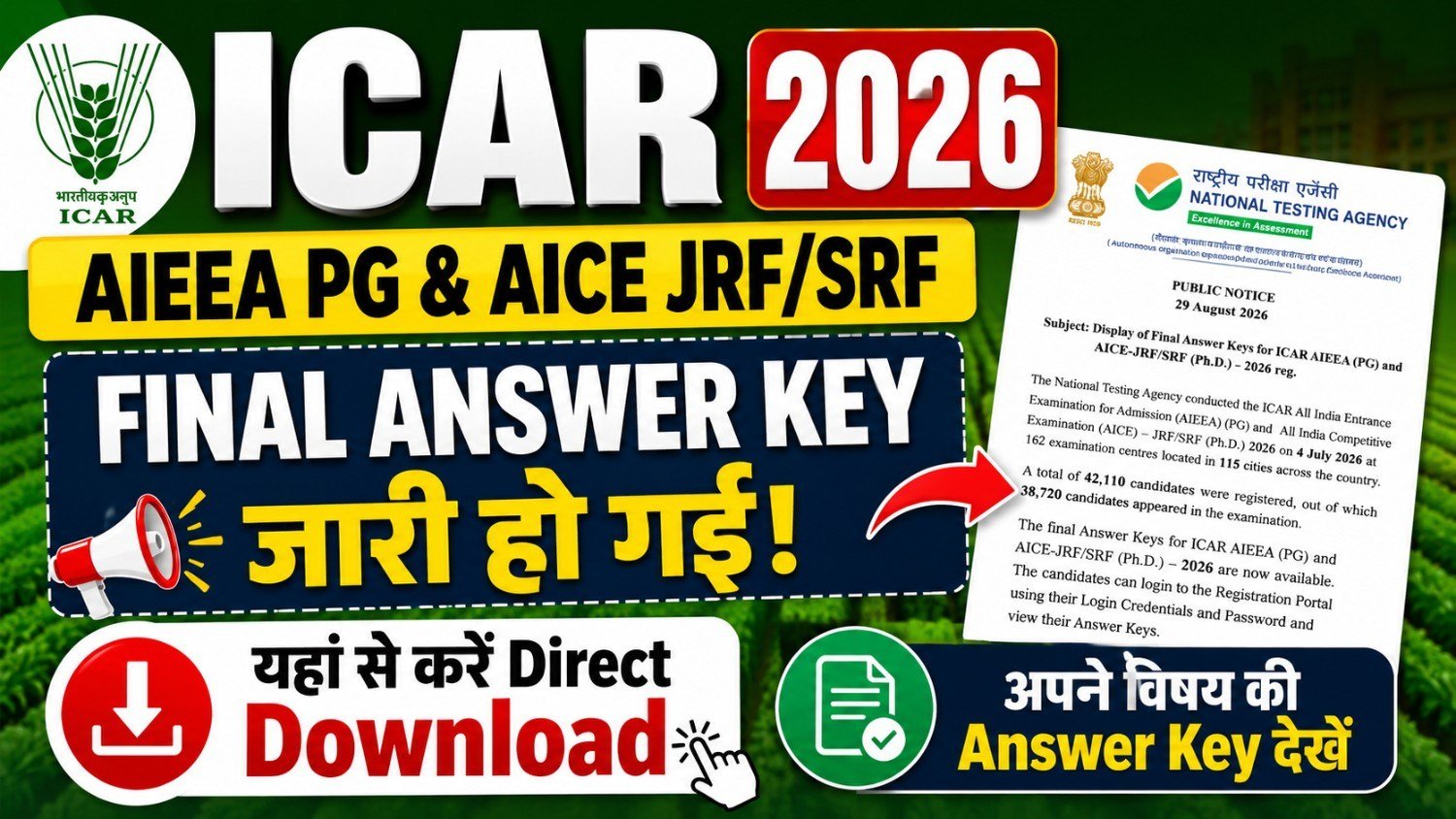ICAR PG Final Answer Key 2026