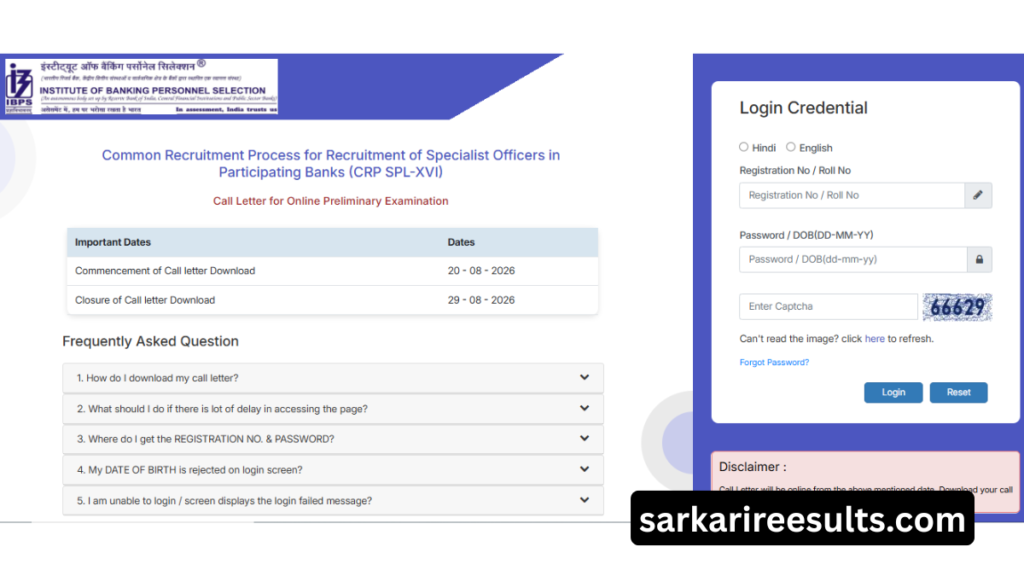 Ibps so admit card 2026 download link