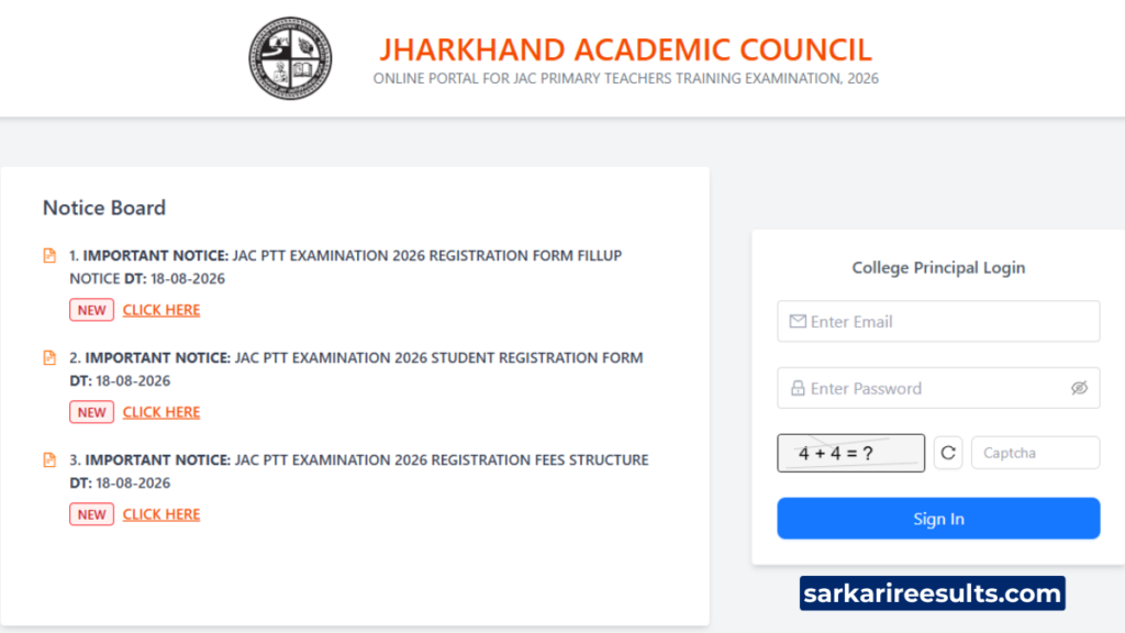 Jac ptt registration form 2026 apply online