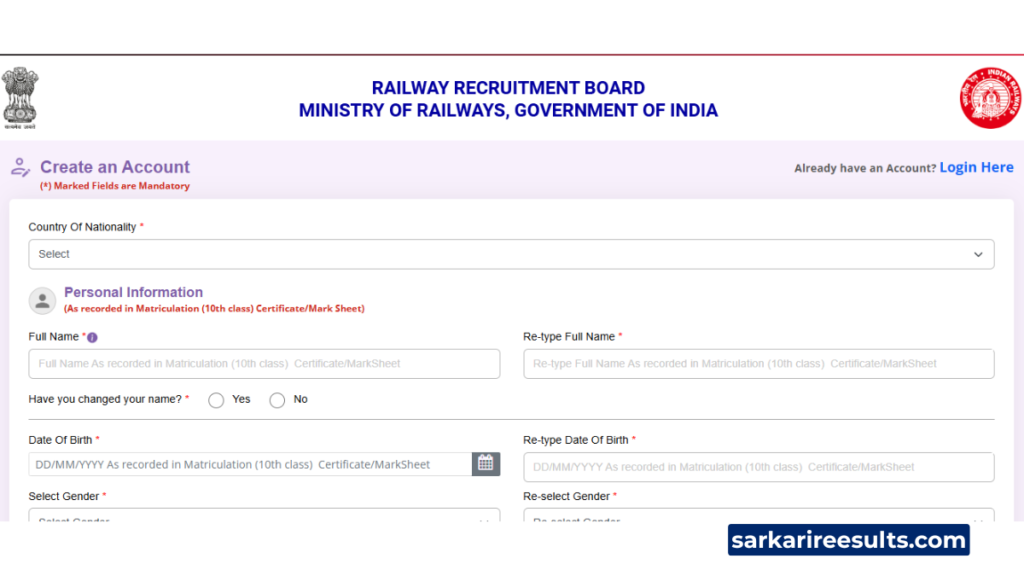 Railway rrb junior engineer recruitment 2026 online
