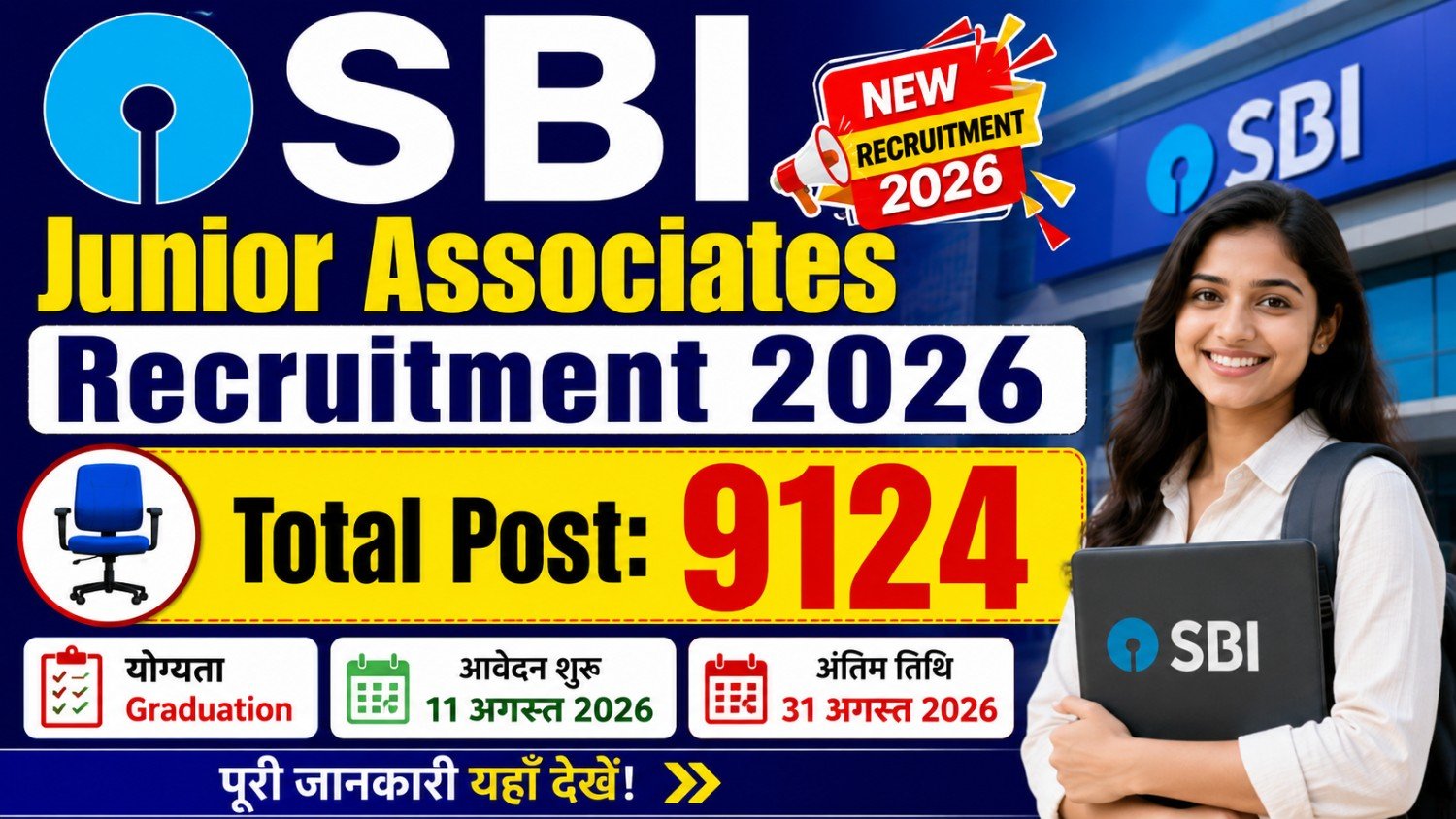 SBI Junior Associates Recruitment 2026 Apply Online