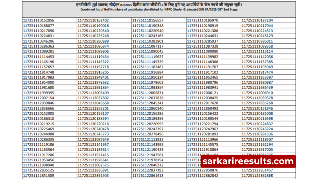 rrb ntpc ug result